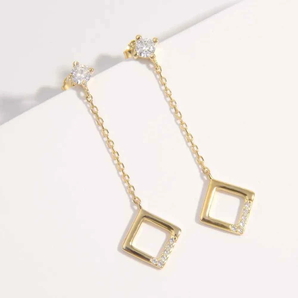 925 Sterling Silver Inlaid Zircon Earrings