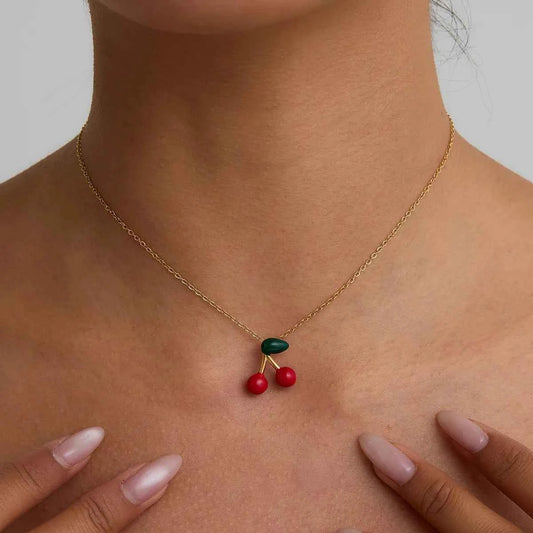 18K Gold-Plated Cherry Pendant Necklace