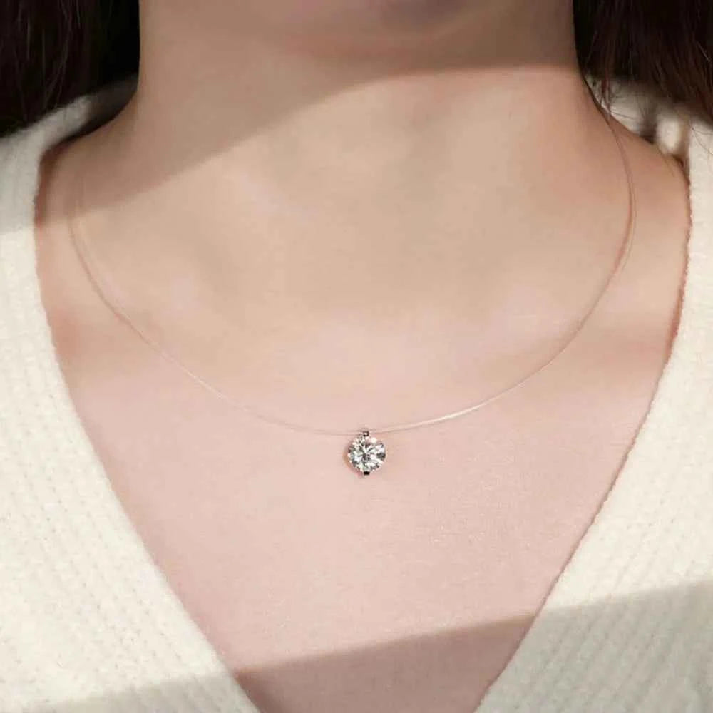 1 Carat Moissanite 925 Sterling Silver Necklace
