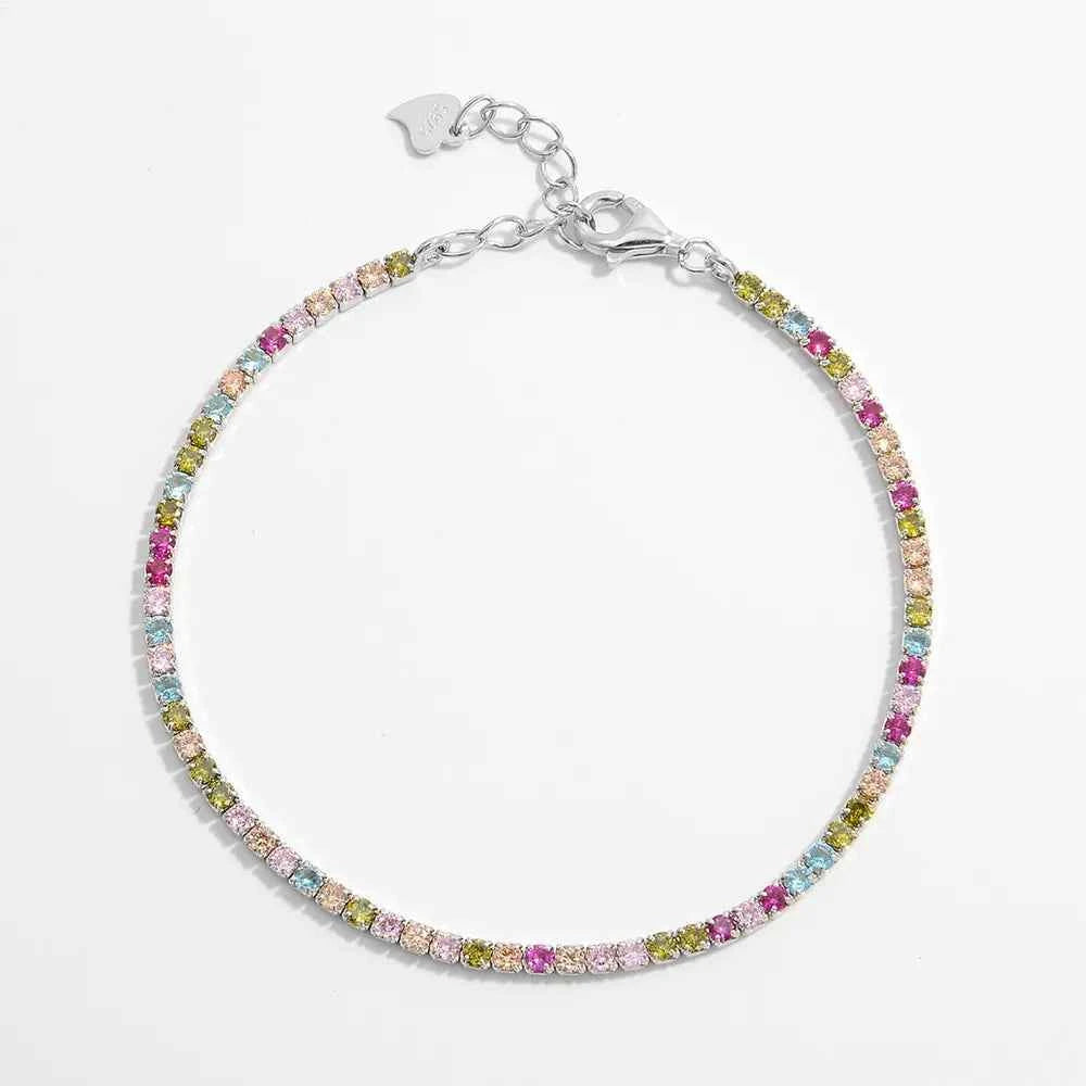 Inlaid Zircon 925 Sterling Silver Bracelet