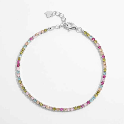 Inlaid Zircon 925 Sterling Silver Bracelet