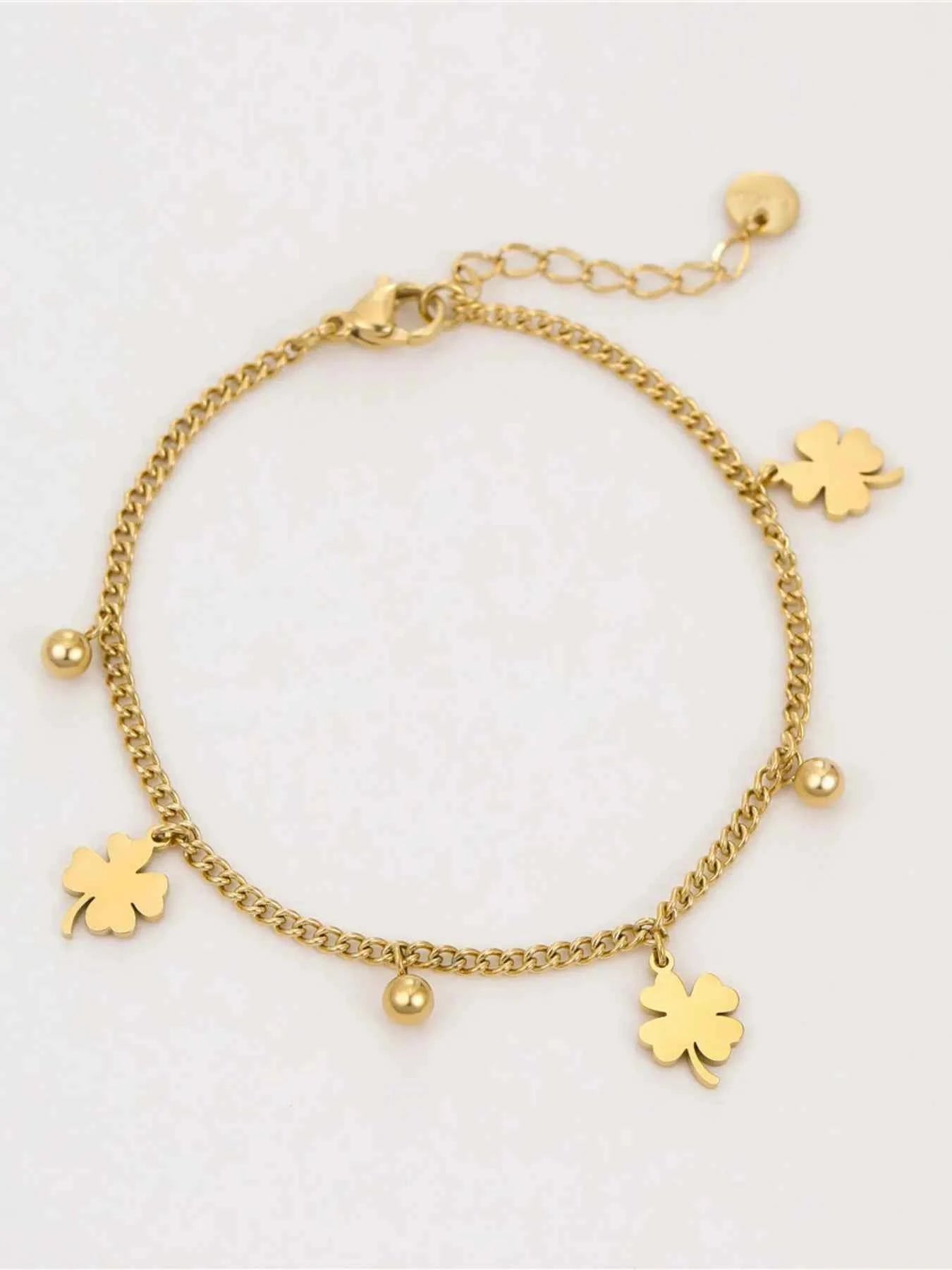 Stainless Steel Four Leaf Clover Bracelet