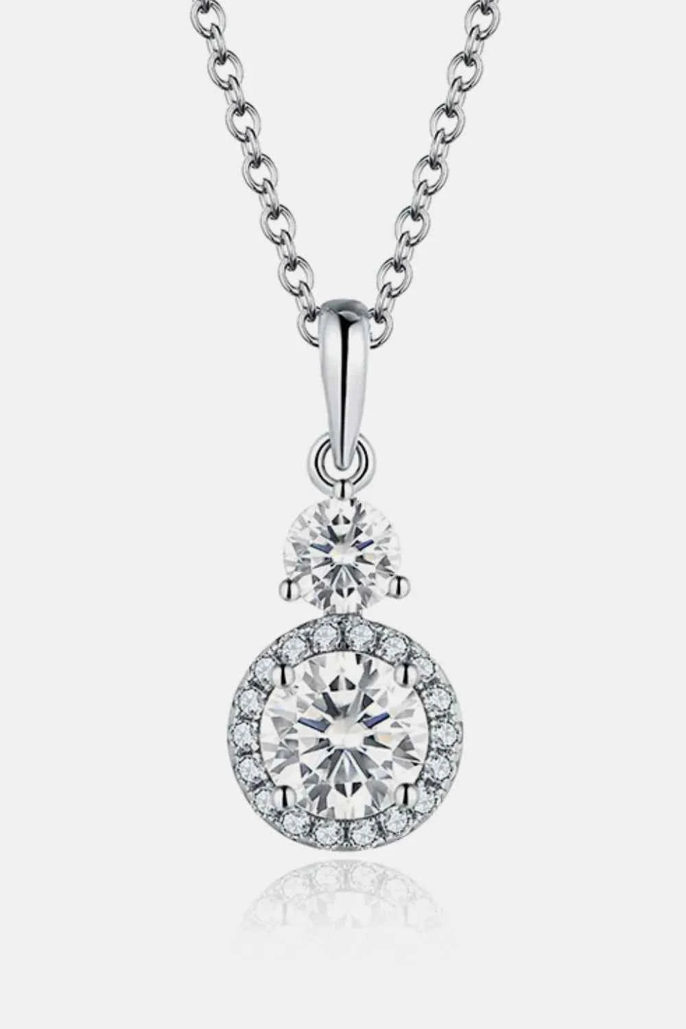 1 Carat Moissanite 925 Sterling Silver Pendant Necklace