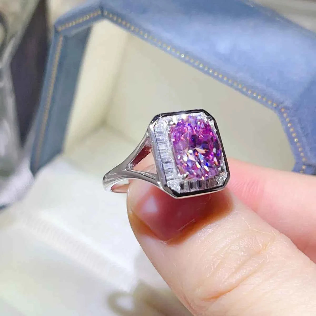 3 Carat Moissanite Square Ring