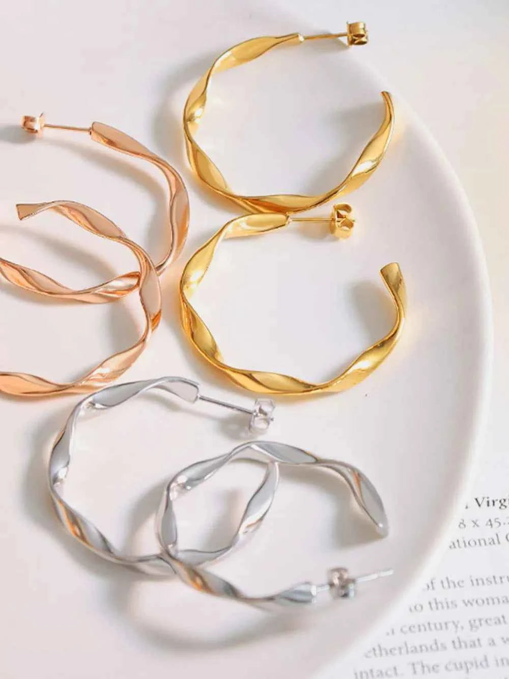 Titanium Steel C-Hoop Earrings