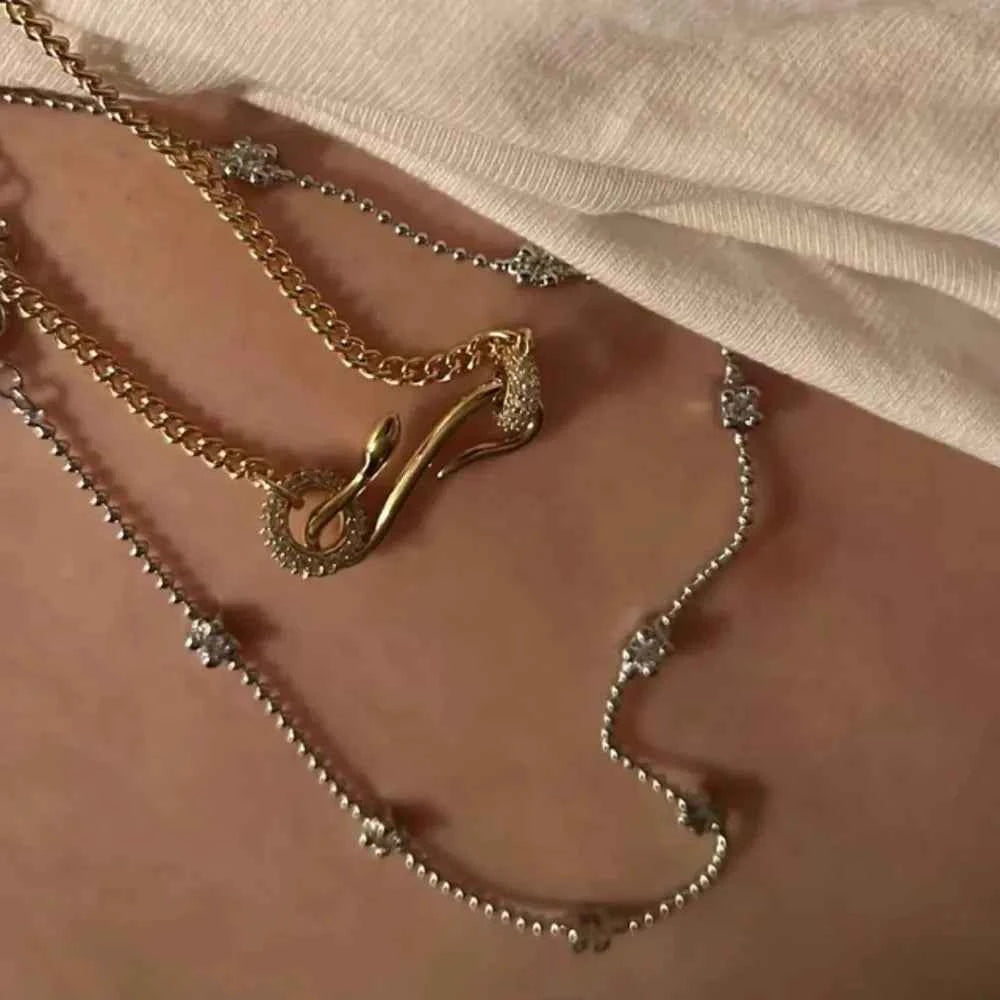 18K Gold-Plated Copper Inlaid Zircon Necklace