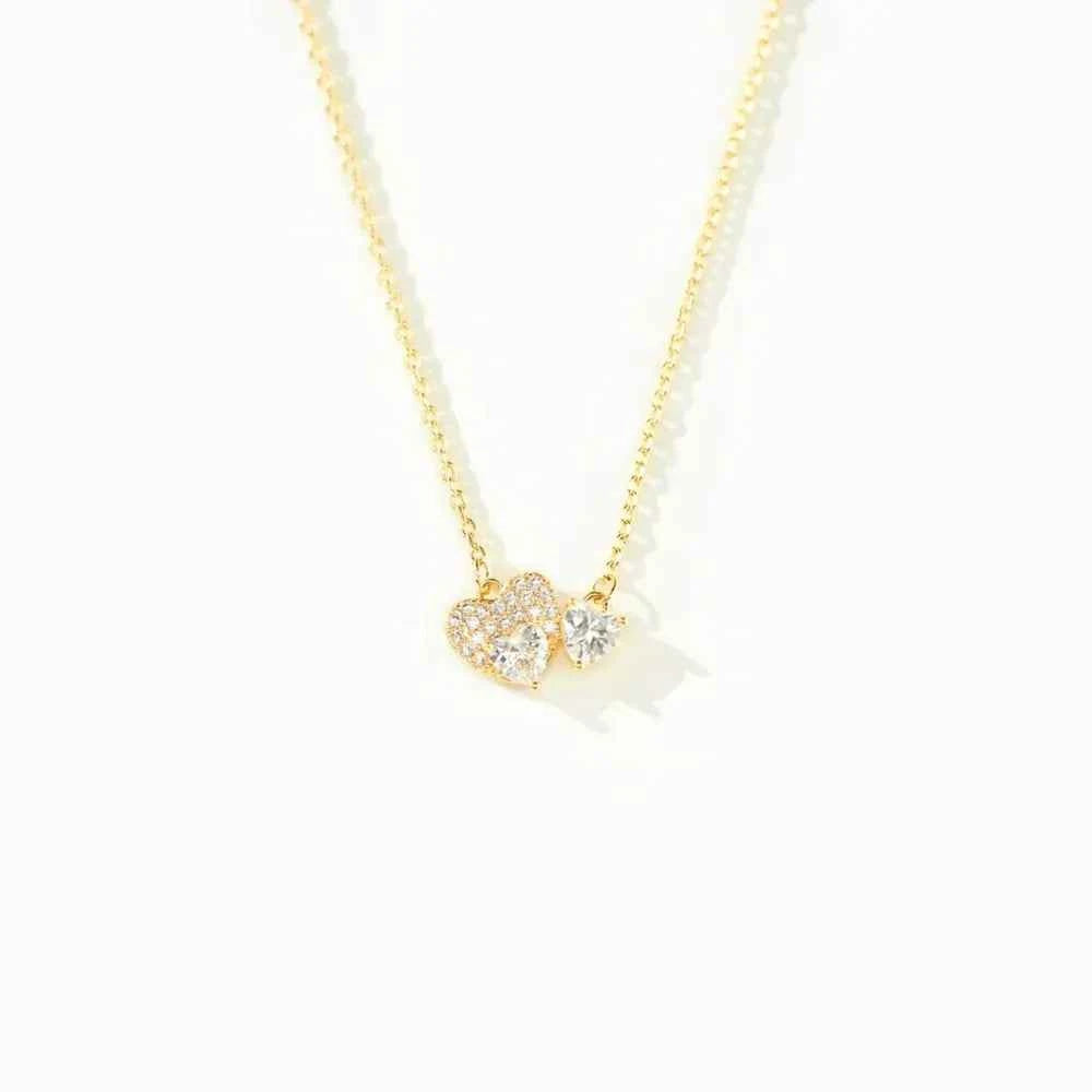 18K Gold-Plated 925 Sterling Silver Zircon Heart Necklace