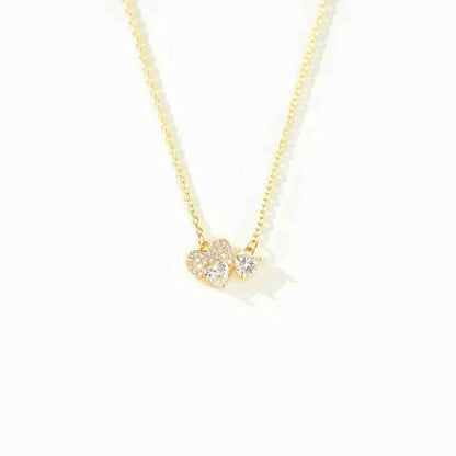 18K Gold-Plated 925 Sterling Silver Zircon Heart Necklace