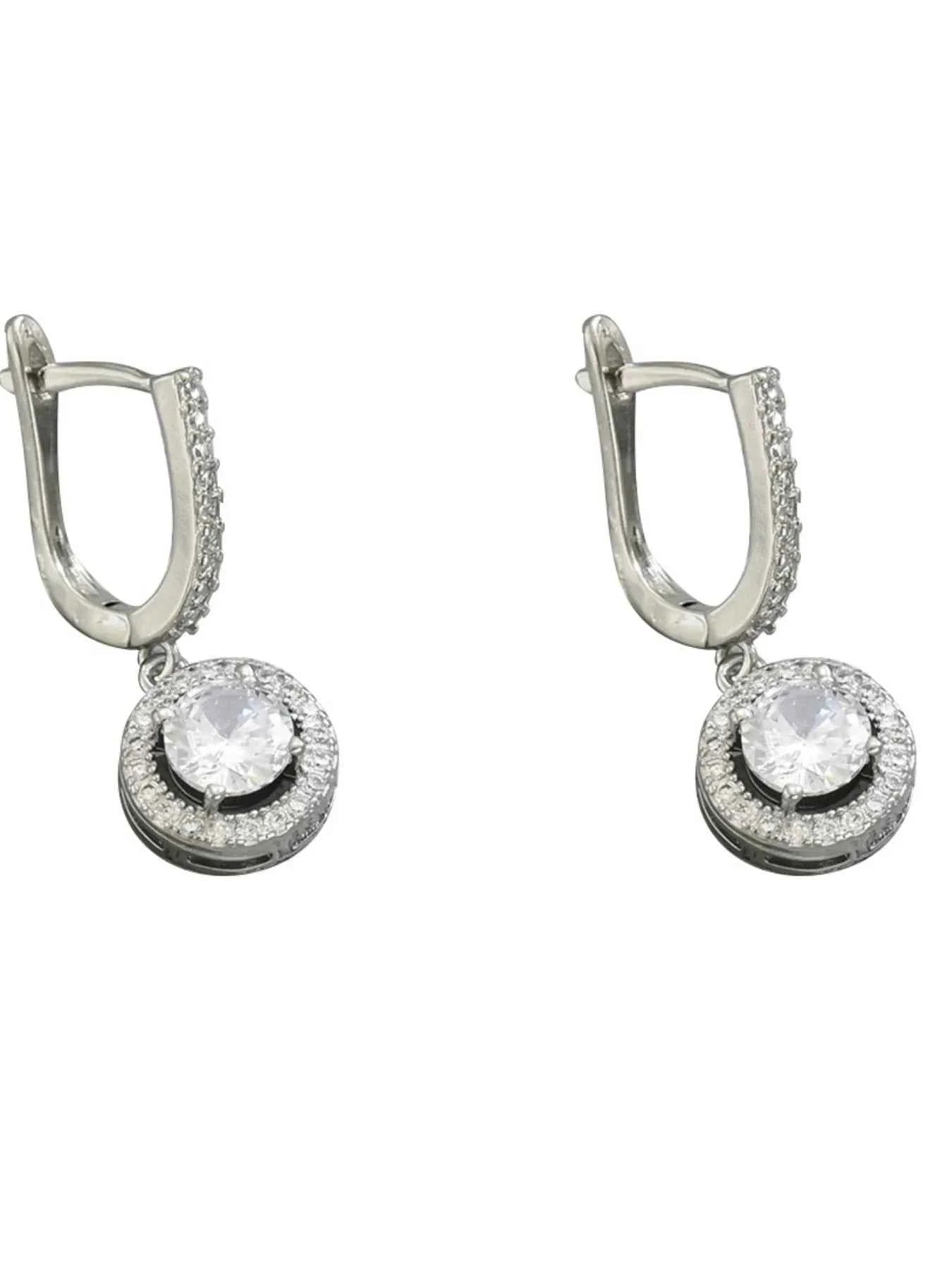 Stainless Steel Zircon Drop Earrings