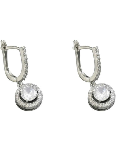 Stainless Steel Zircon Drop Earrings