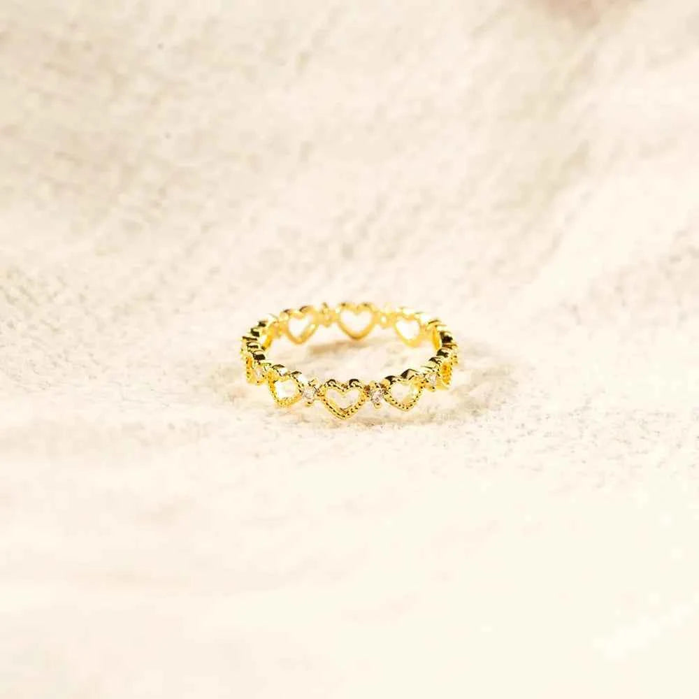 Heart Shape 18K Gold-Plated Ring