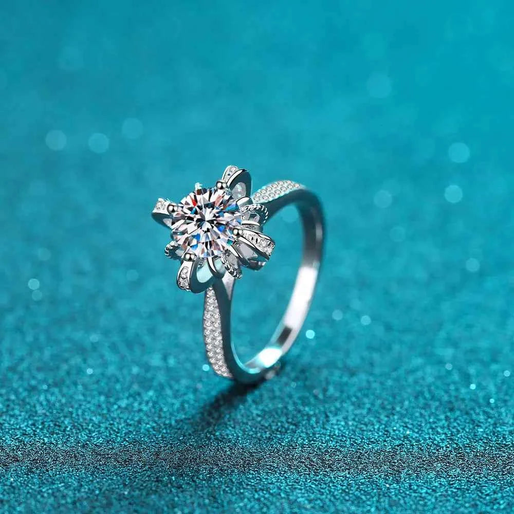 1 Carat Moissanite 925 Sterling Silver Ring