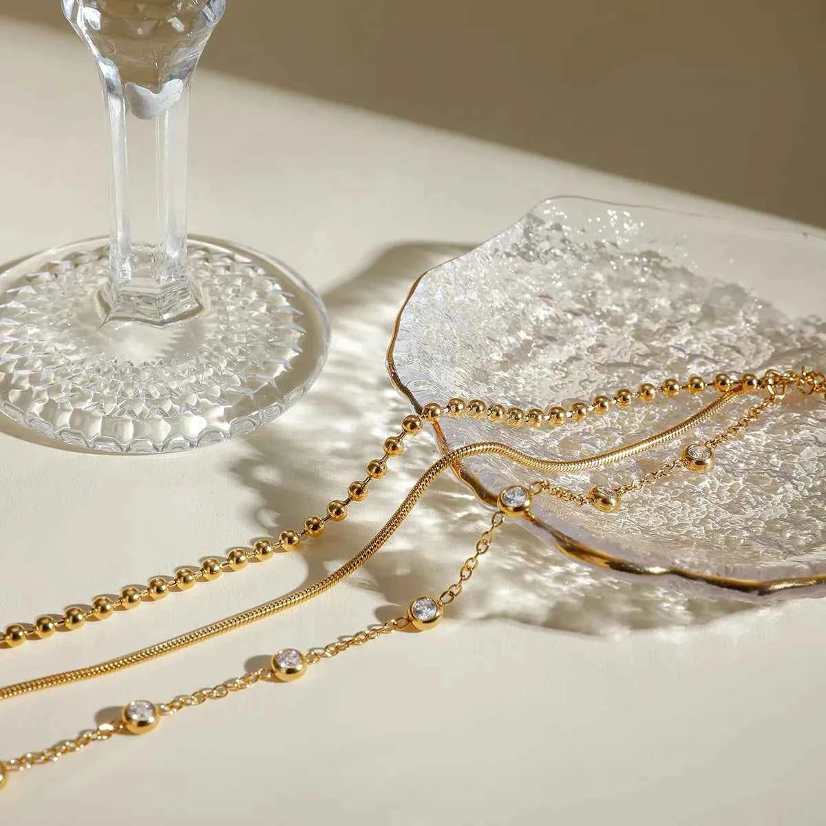 18K Gold-Plated Layered Inlaid Zircon Bracelet