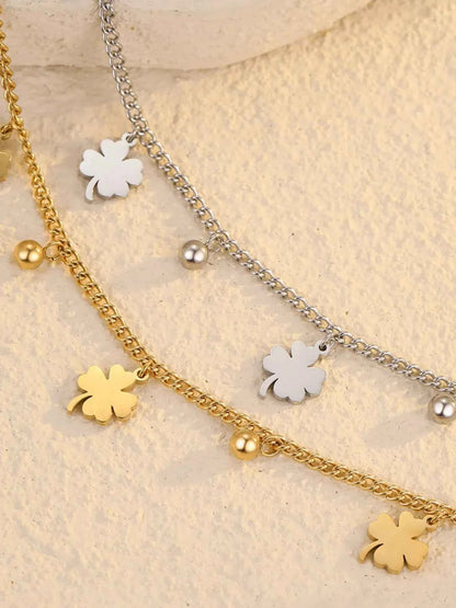 Stainless Steel Four Leaf Clover Bracelet