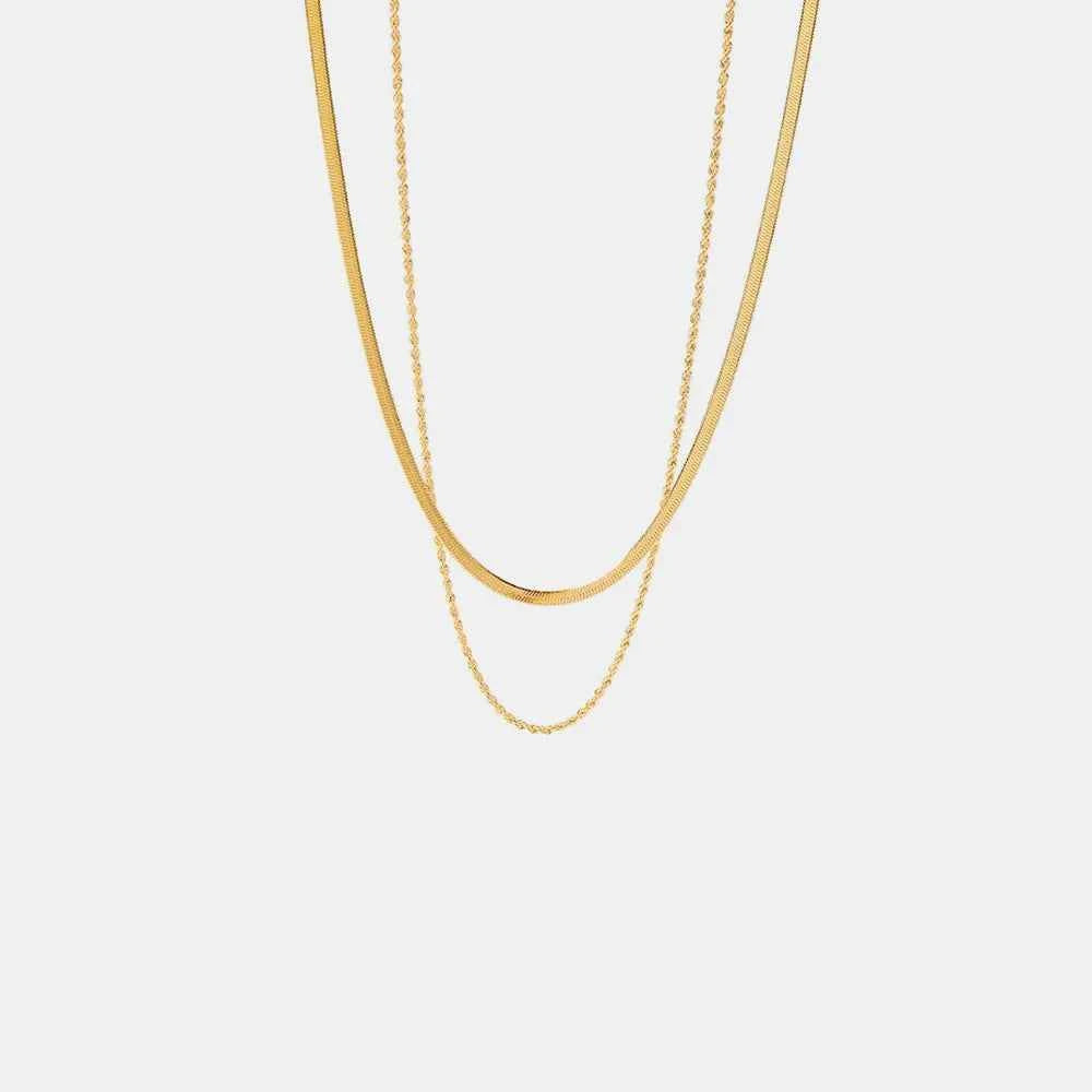 18K Gold-Plated Double-Layered Necklace