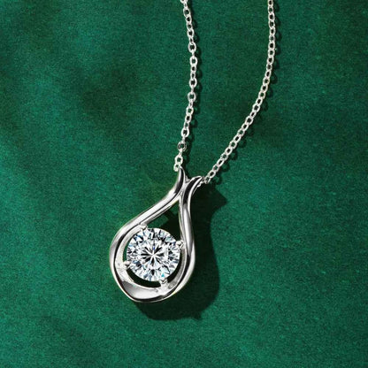 2 Carat Moissanite 925 Sterling Silver Pendant Necklace