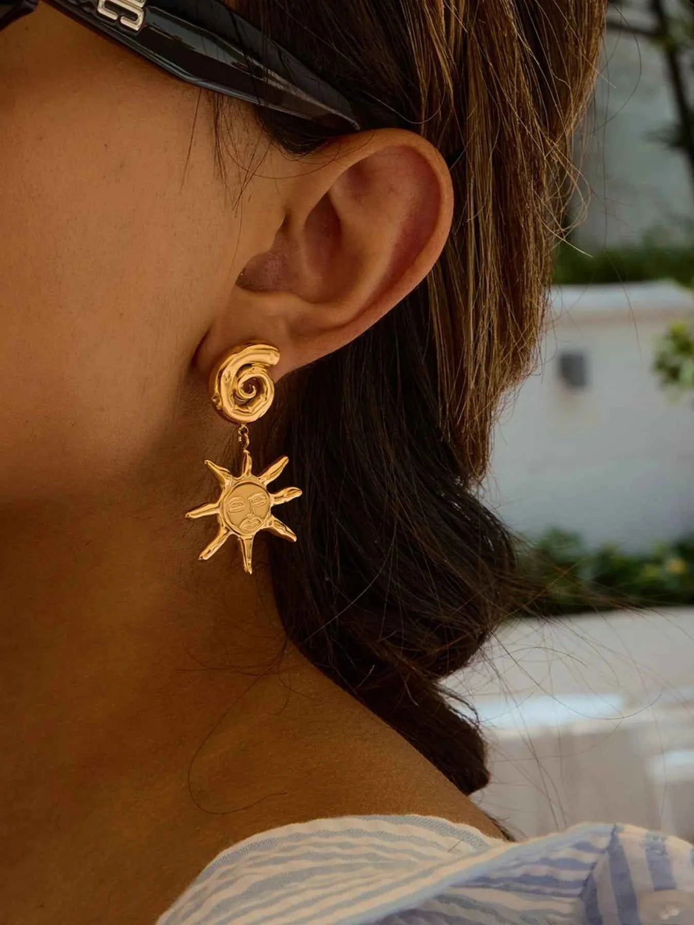 18K Gold-Plated Sun Drop Earrings