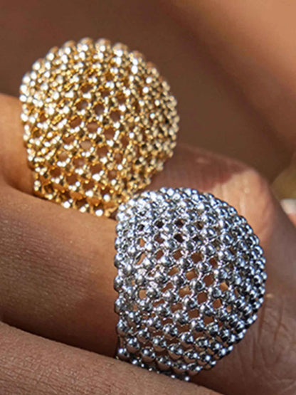 Stainless Steel Textured Dome Ring
