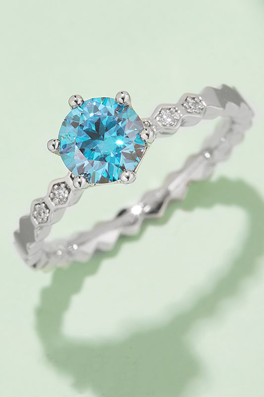 1 Carat Moissanite 6-Prong 925 Sterling Silver Ring - Mr. Gem & Company