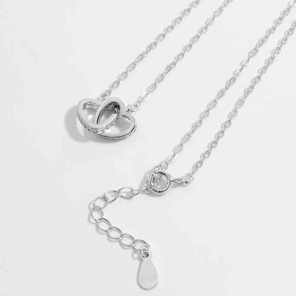 925 Sterling Silver Inlaid Zircon Heart Necklace