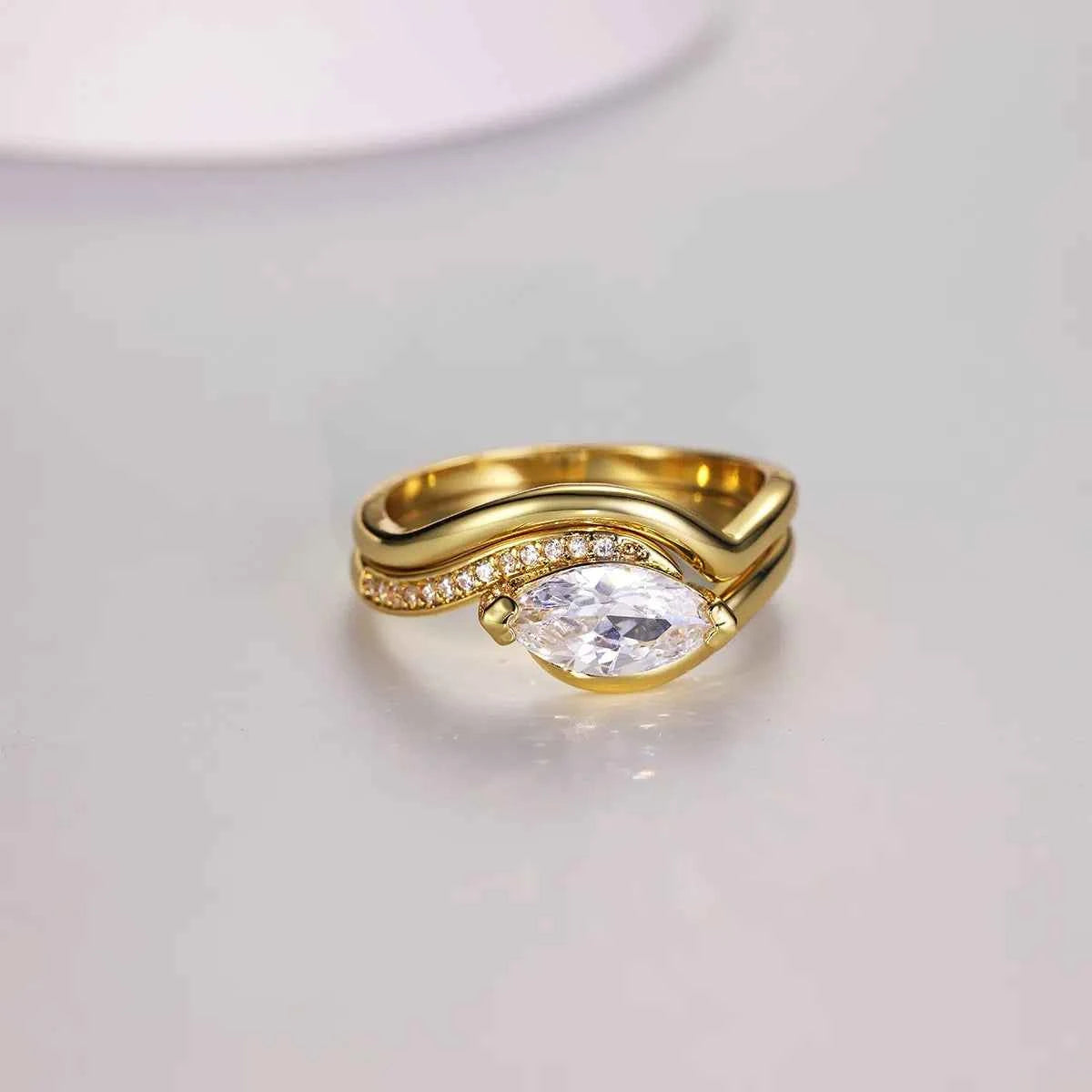 1 Carat Moissanite 925 Sterling Silver 2pcs Ring Set