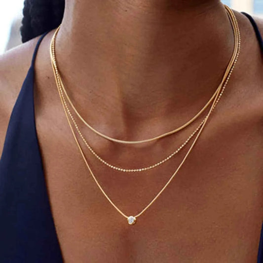 18K Gold-Plated Layered Necklace