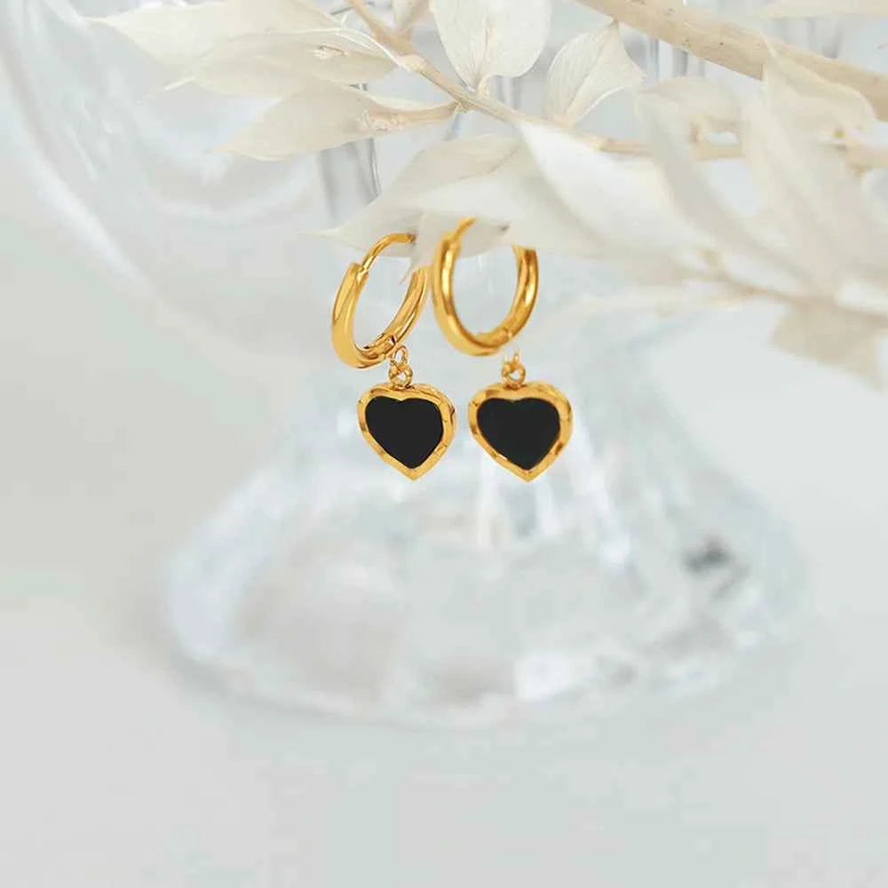 18K Gold-Plated Heart Drop Earrings