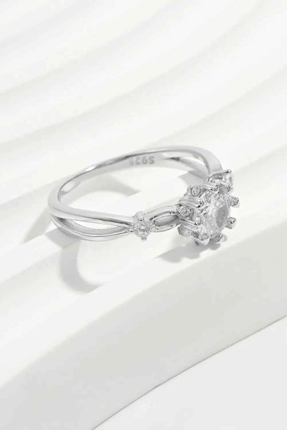 925 Sterling Silver Inlaid Zircon Ring