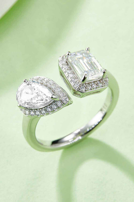 1 Carat Moissanite 925 Sterling Silver Open Ring