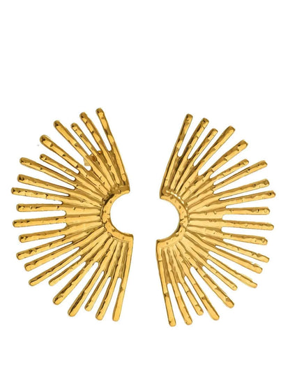18K Gold-Plated Stainless Steel Sunburst Earrings