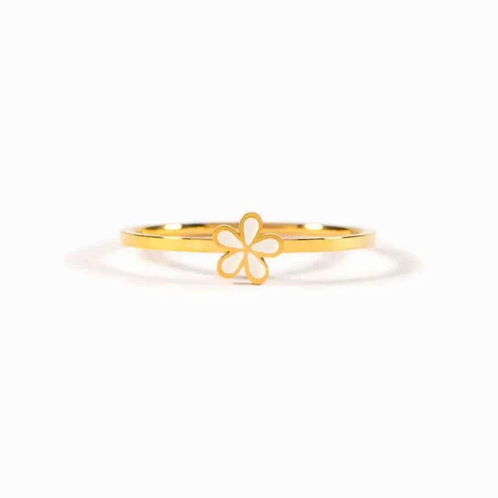 925 Sterling Silver Enamel Flower Ring