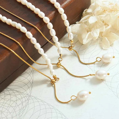 18K Gold-Plated Pearl Necklace