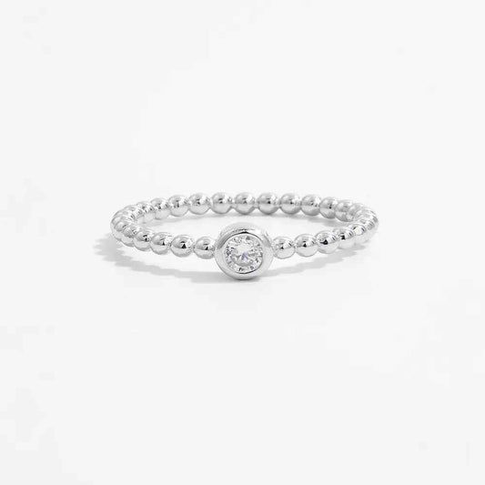 Zircon 925 Sterling Silver Bead Ring