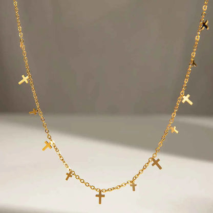 18K Gold-Plated Cross Necklace
