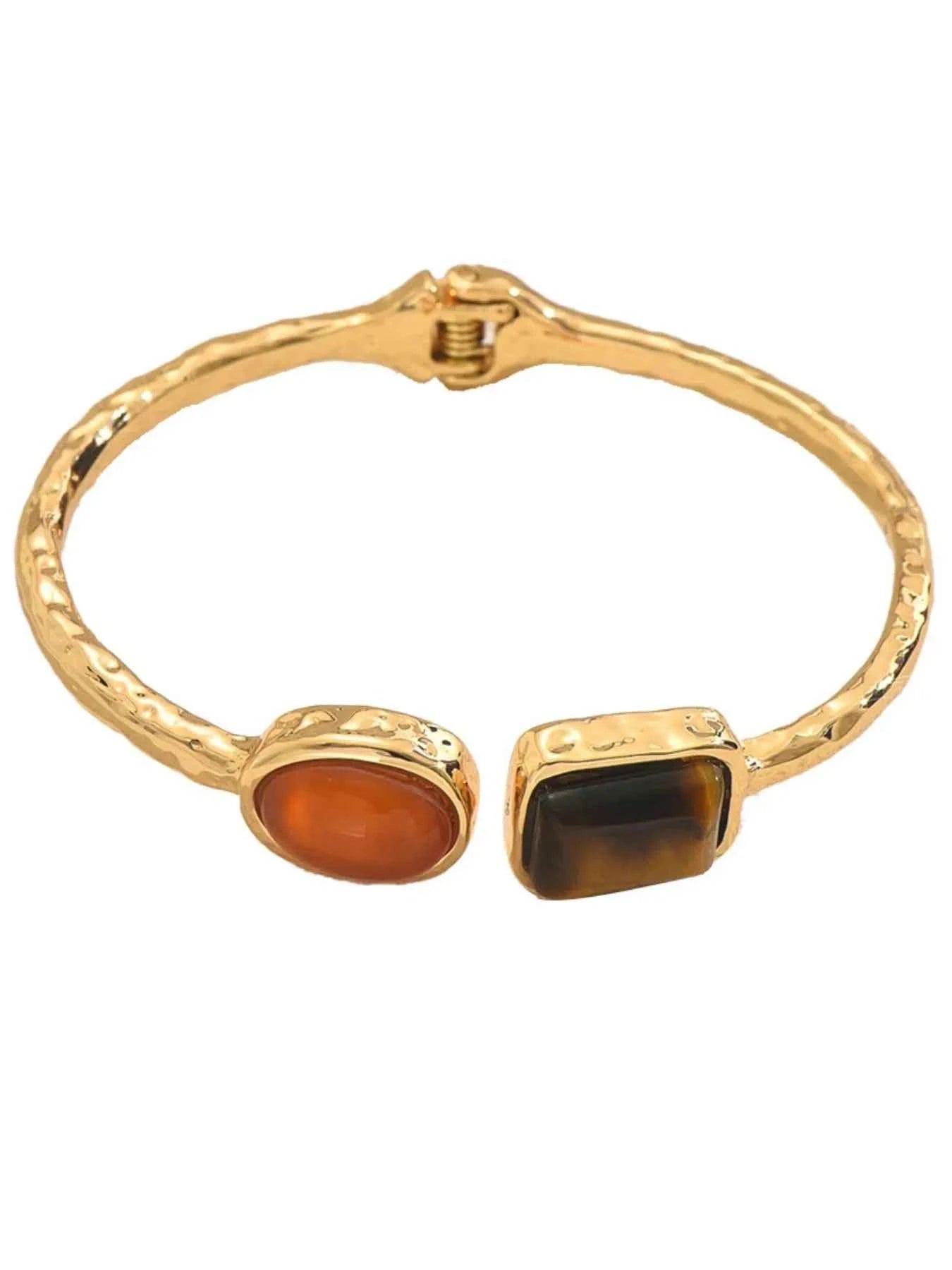 18K Gold-Plated Geometric Open Bracelet