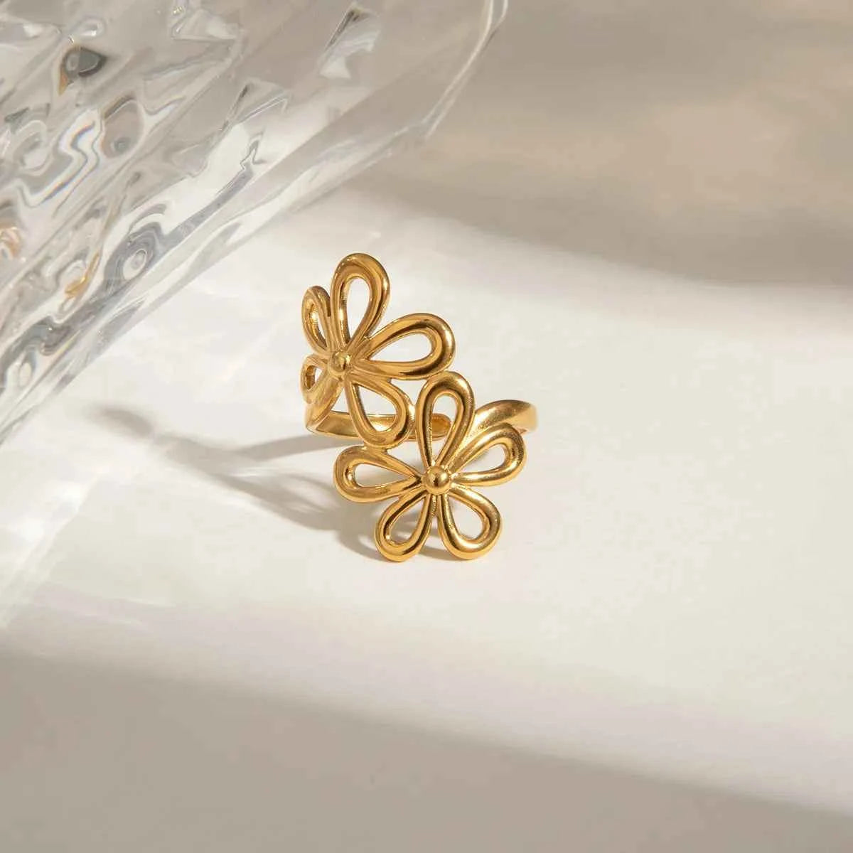 Stainless Steel Flower Ring