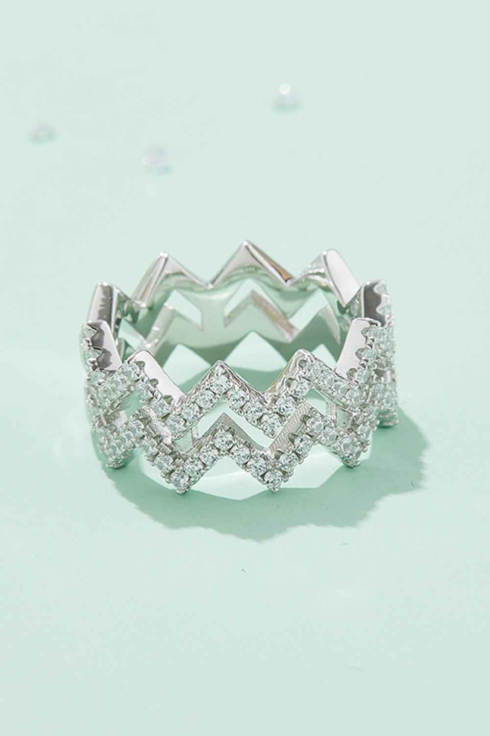 Adored Moissanite Zigzag Stacking Rings