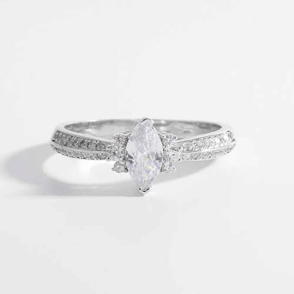 925 Sterling Silver Inlaid Zircon Ring