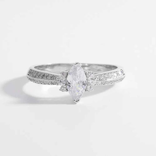 925 Sterling Silver Inlaid Zircon Ring